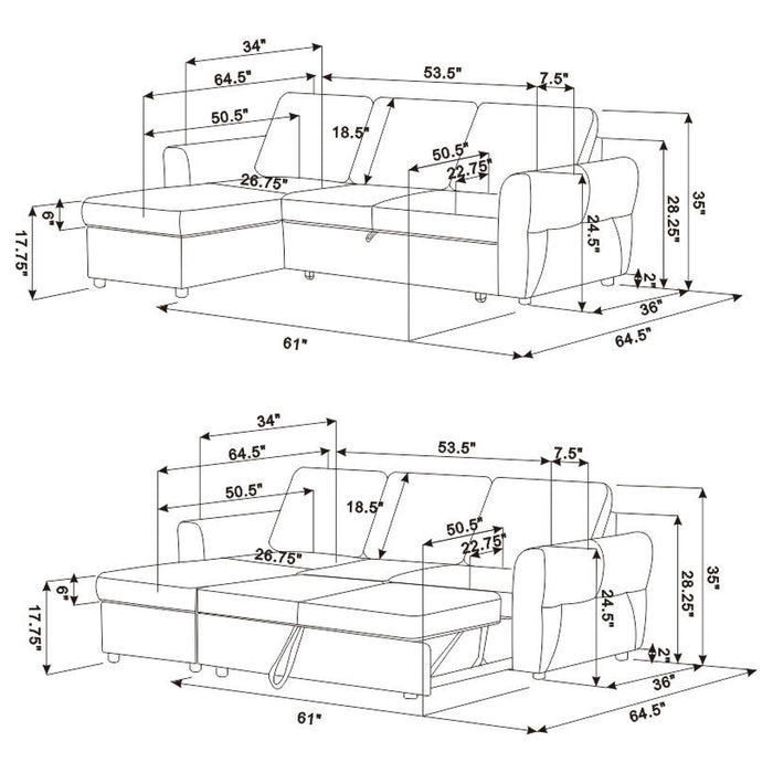 Samantha Sleeper Sectional Sofa