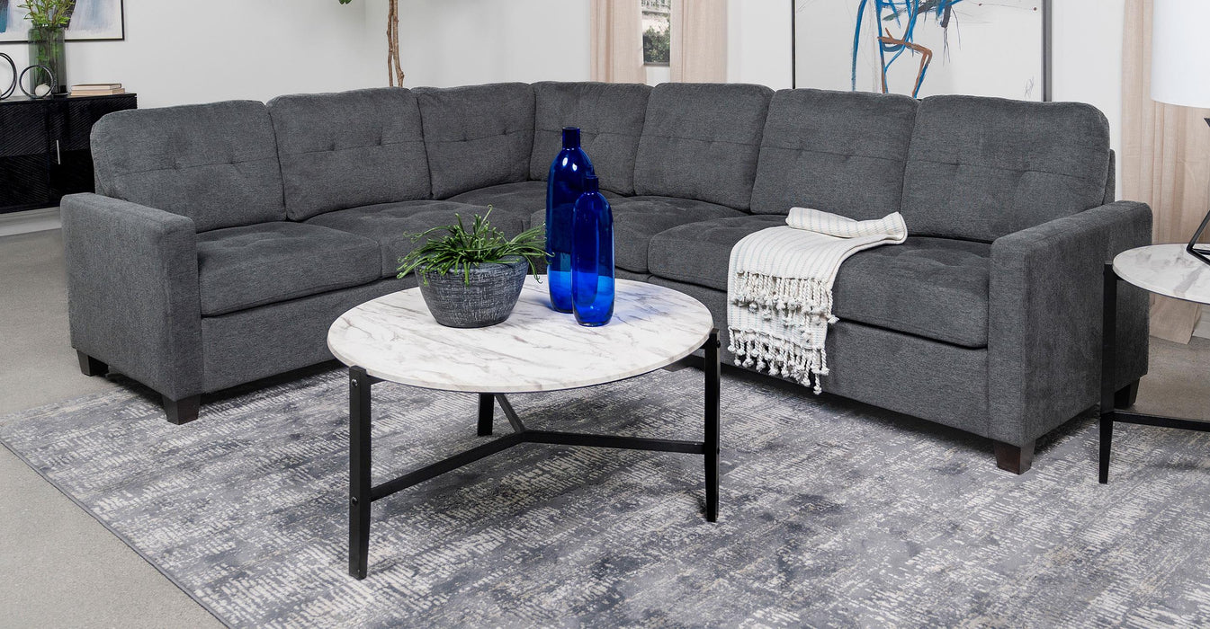 Georgina Upholstered Corner Chair Steel