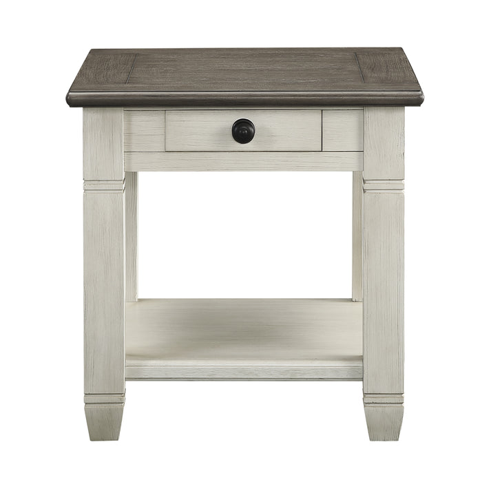 Granby End Table in Brown/White - 5627NW-04