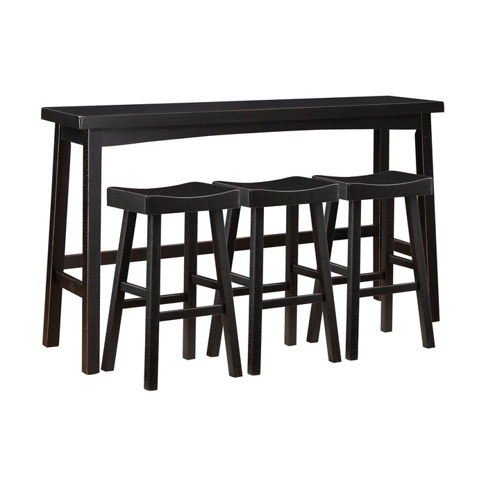 Caspian 4-Piece Pack Pub Height Set in Black - 5687BLK-424P