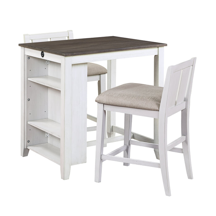 Daye 3-Piece Pack Counter Height Set in Cherry/White/Gray - 5773WH-32