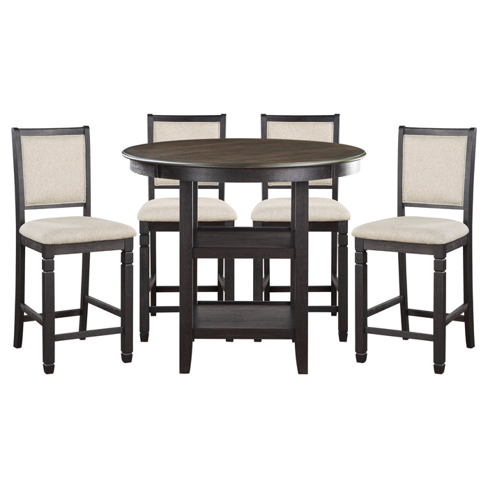 Asher 5pc Set (TB+4S) in Black/Brown/Beige - 5800BK-36*5