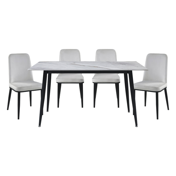 Salerno 5pc Set (TB+4S) in Beige/Black/Gray/White - 5909-59*5BE