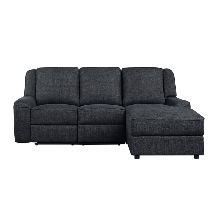 Monterey 2-Piece Reclining Sectional with Right Chaise in Black - 8530EB*SC