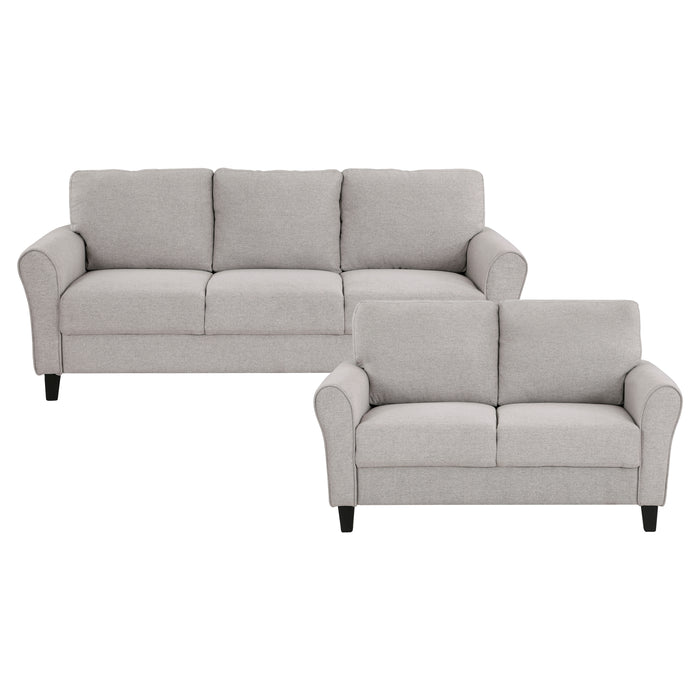 Ellery 2pc Set: Sofa, Love in Brown - 9209SN*2