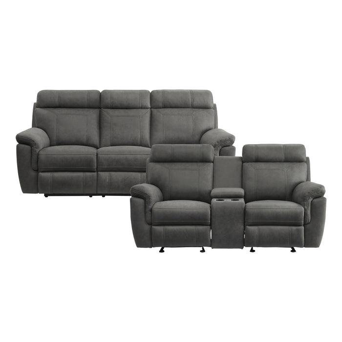 Clifton 2pc Set: Sofa, Love in Gray - 9301GRY*2
