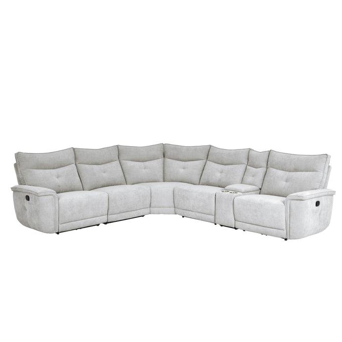 Tesoro 6-Piece Modular Reclining Sectional in Gray - 9509MGY*6LRRR