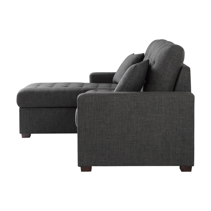 Mccafferty 2-Piece Sectional with Pull-out Bed and Left Chaise with Hidden Storage in Gray - 9916DG*2LCRL