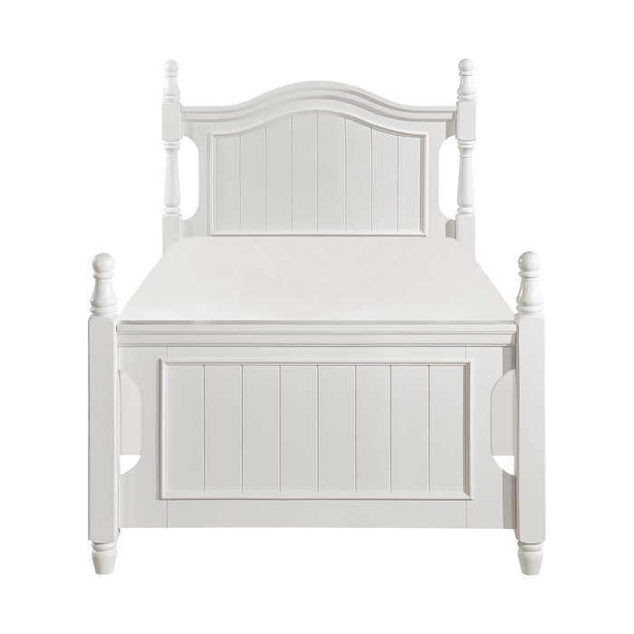 Clementine Twin Platform Bed with Twin Trundle in White - B1799T-1R