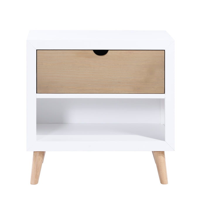 Asker Nightstand in Brown/White - B2012-4