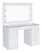 Percy 7-drawer Glass Top Vanity Desk with Lighting image