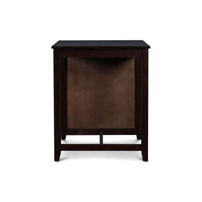 GIA 30" COUNTER TABLE W/2 CHAIRS & STG SHELF-EBONY