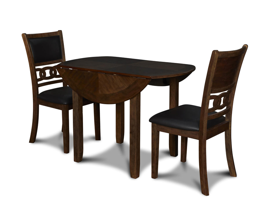 GIA 42" DINING  DROP LEAF TABLE W/2 CHAIRS-BROWN