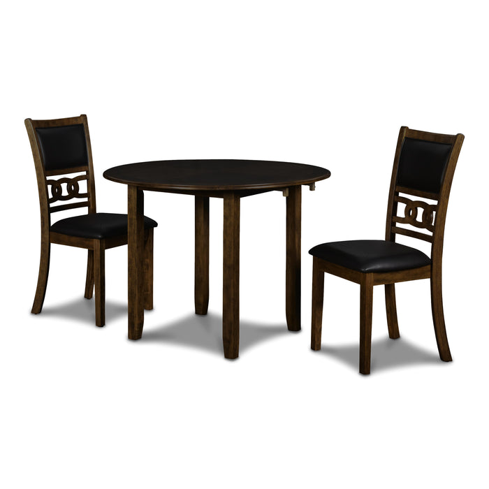 GIA 42" DINING  DROP LEAF TABLE W/2 CHAIRS-BROWN