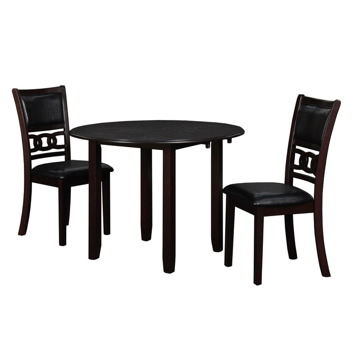 GIA 42" DINING  DROP LEAF TABLE W/2 CHAIRS-EBONY