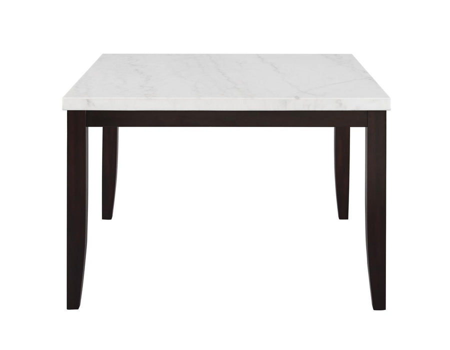 Steve Silver Francis Square Marble Top Dining Table in Cordovan Dark Cherry